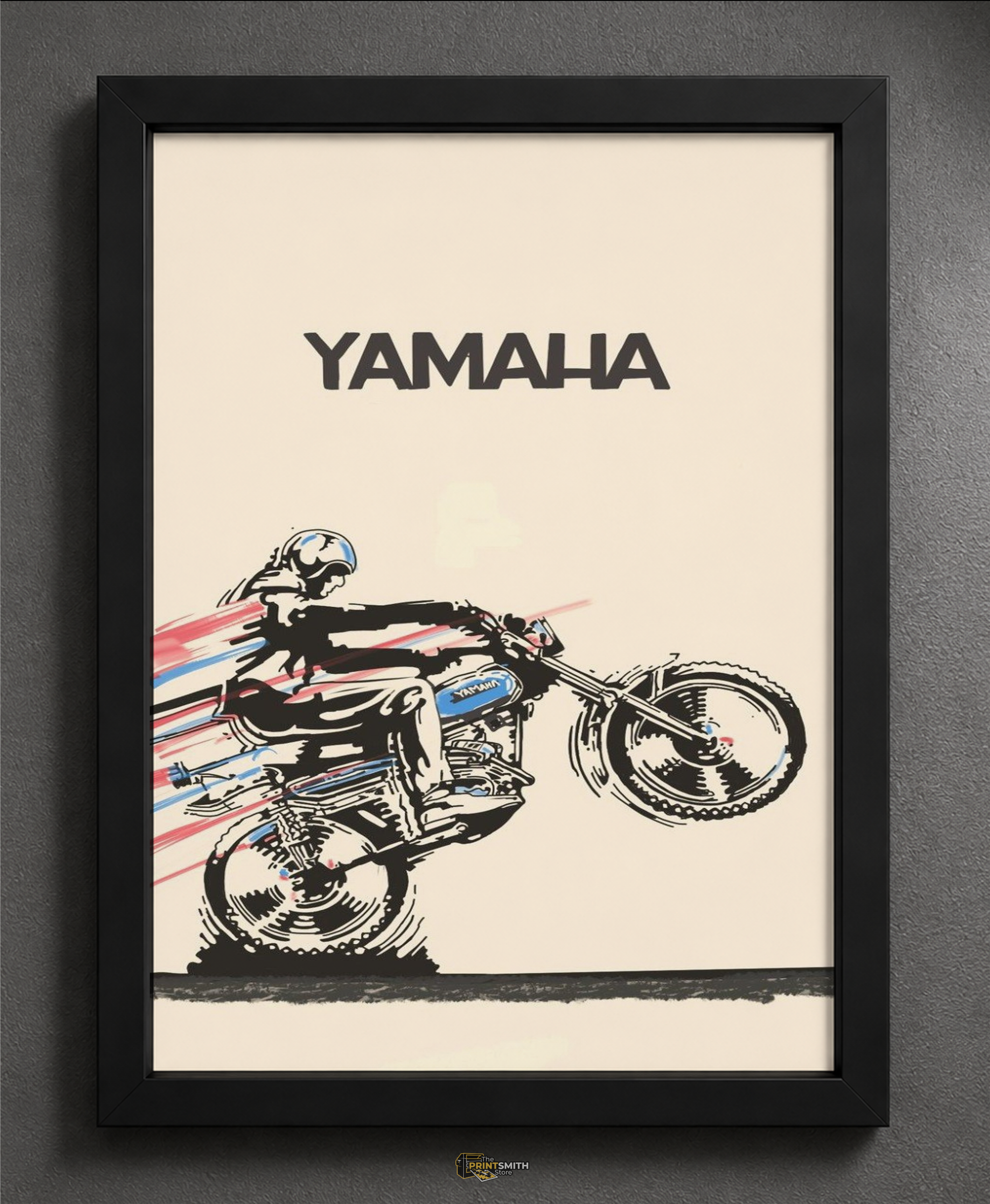 Riding Free Yamaha Bike Frame — Framed Print view 2
