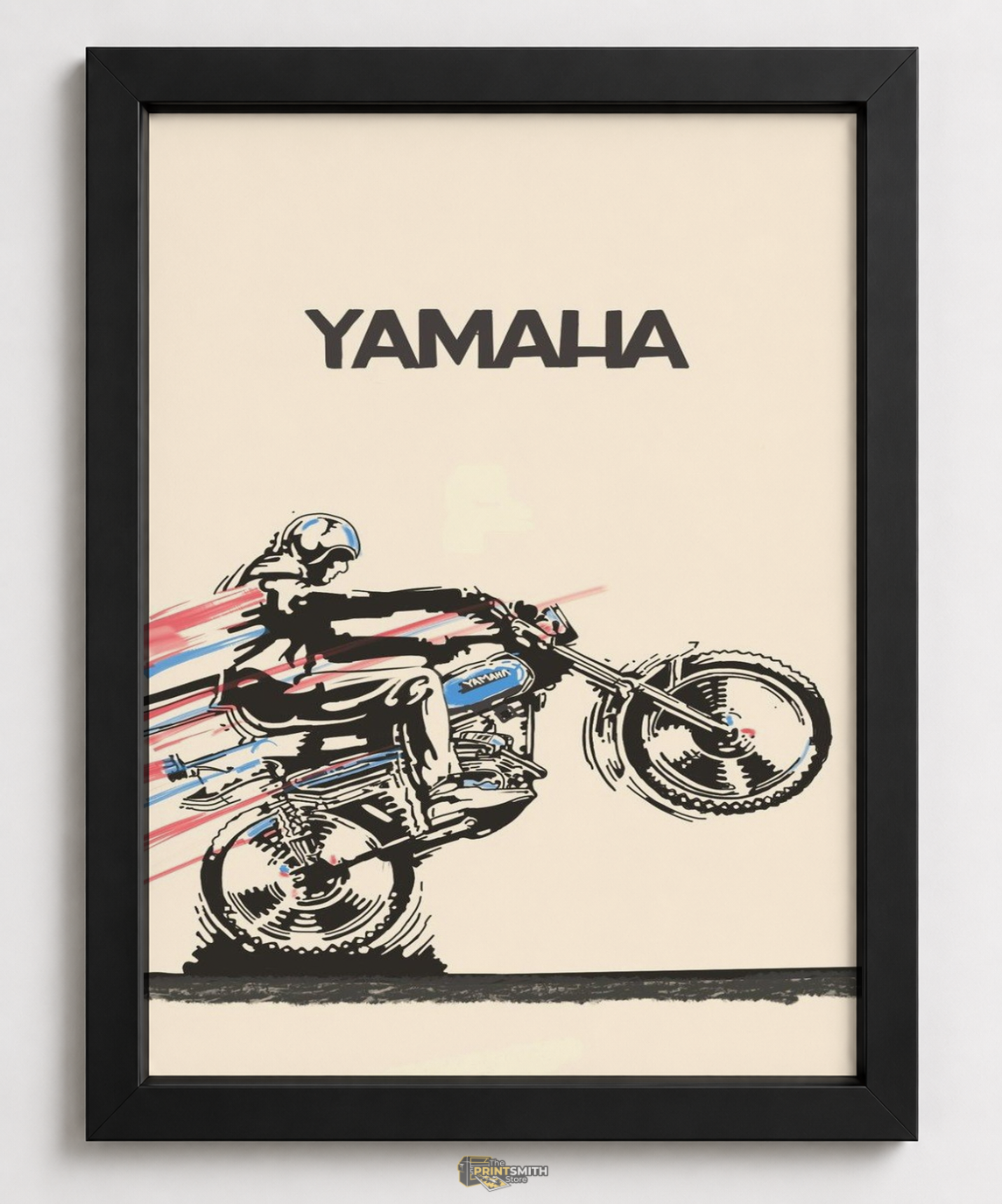 Riding Free Yamaha Bike Frame — Framed Print