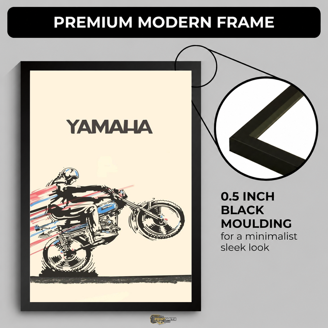 Riding Free Yamaha Bike Frame — Framed Print view 4