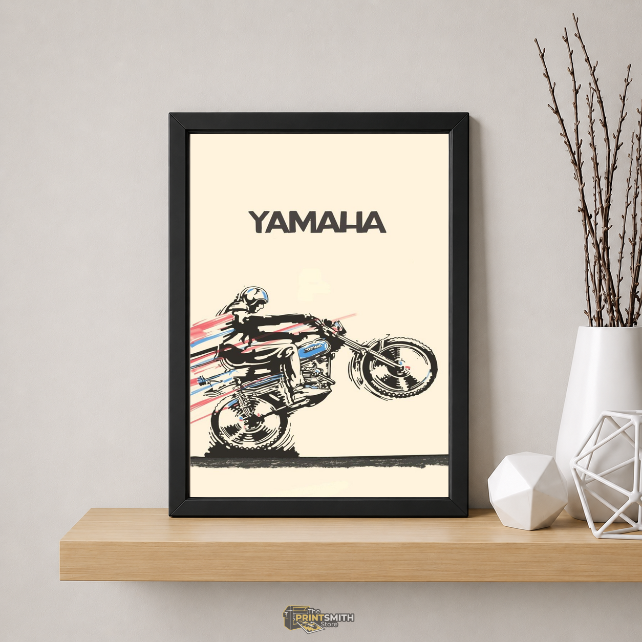 Riding Free Yamaha Bike Frame — Framed Print view 5