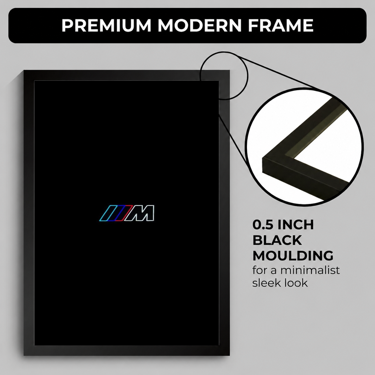 M Power Emblem T-Shirt — Framed Print view 4