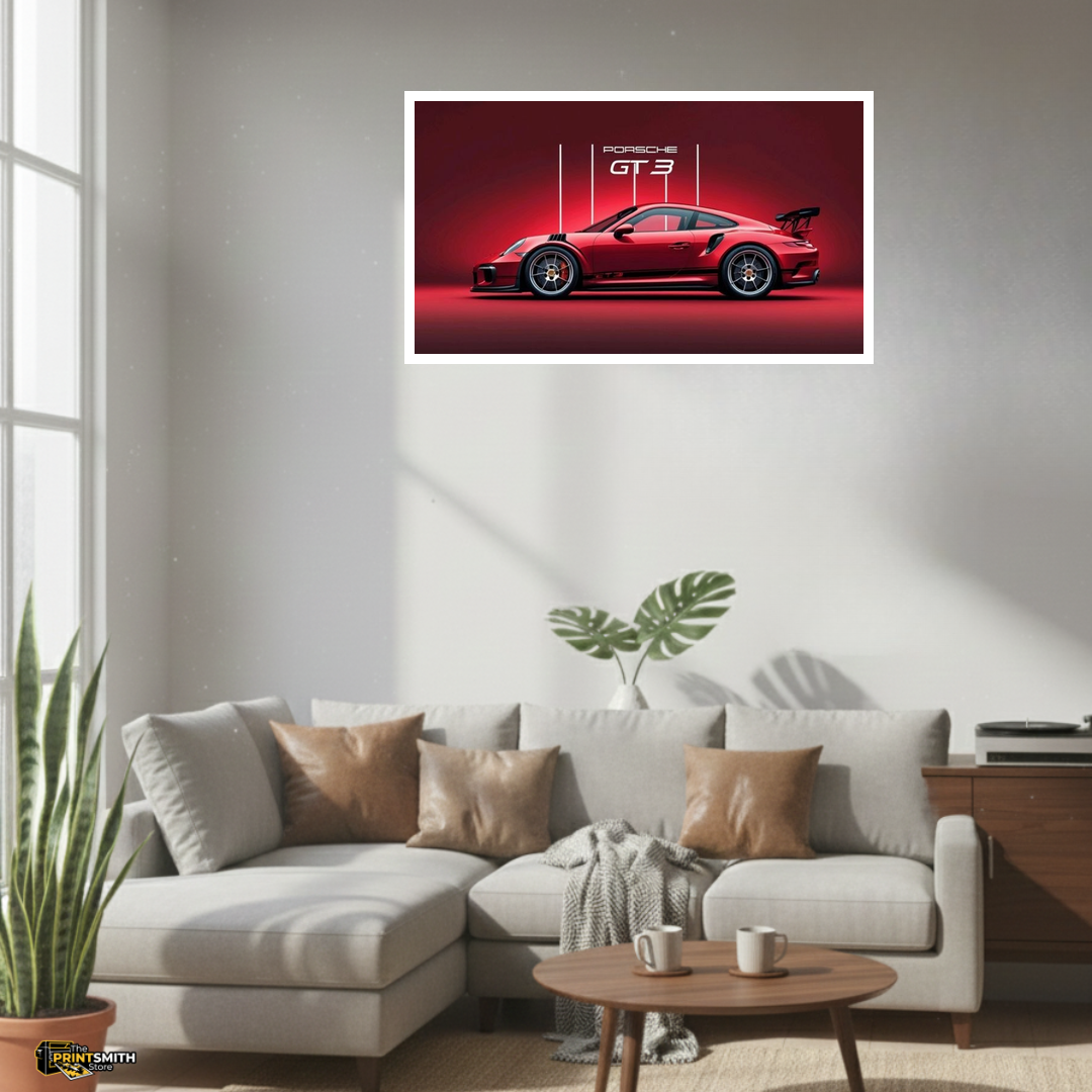 Porsche Gt3 Racing Red view 4