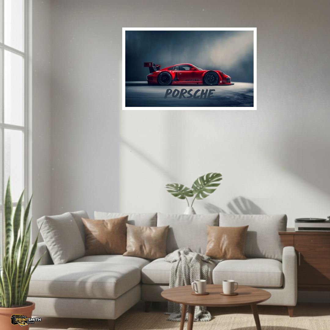 Red Porsche GT3 Racing view 4