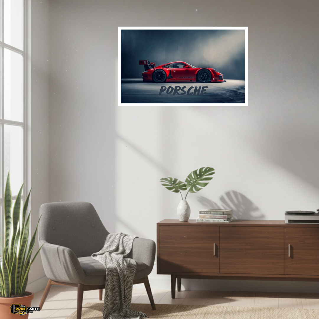 Red Porsche GT3 Racing view 3