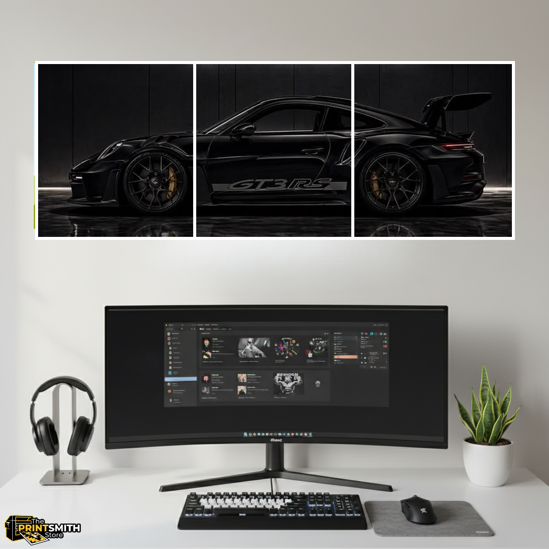 Black Porsche Gt3 Rs — 3-Piece Set