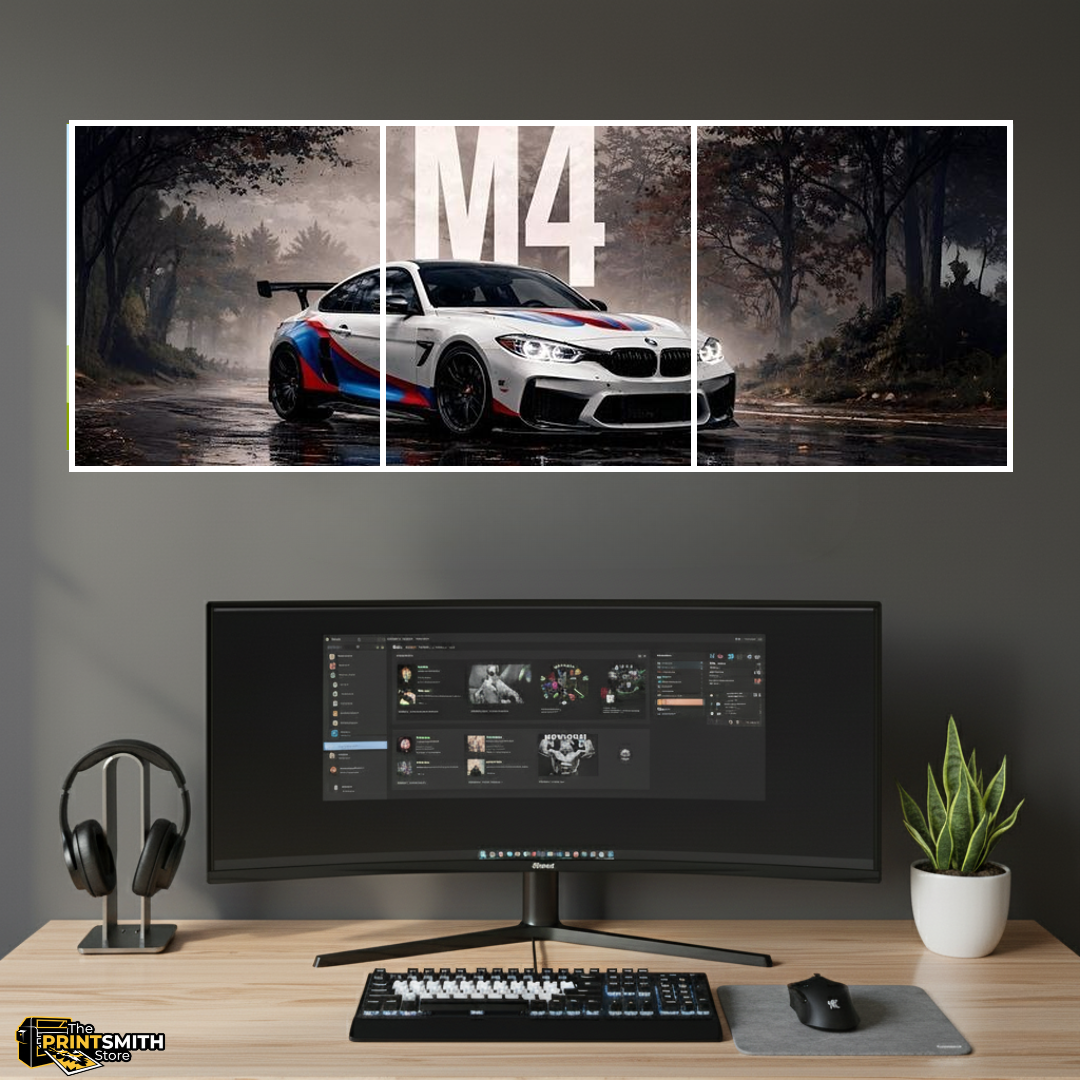 BMW M4 on a rainy road — 3-Piece Set view 2