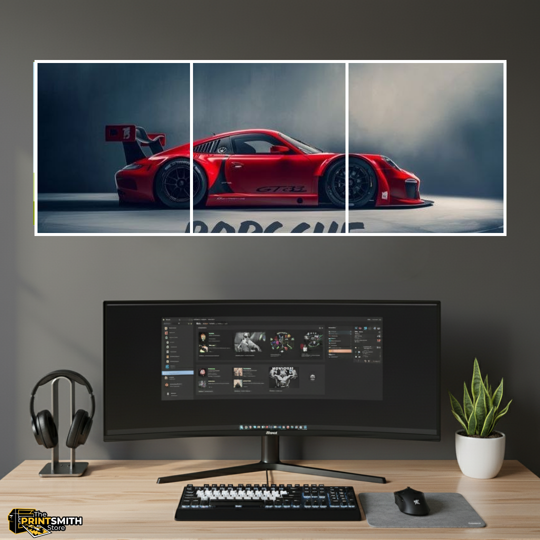 Red Porsche GT3 Racing — 3-Piece Set view 2