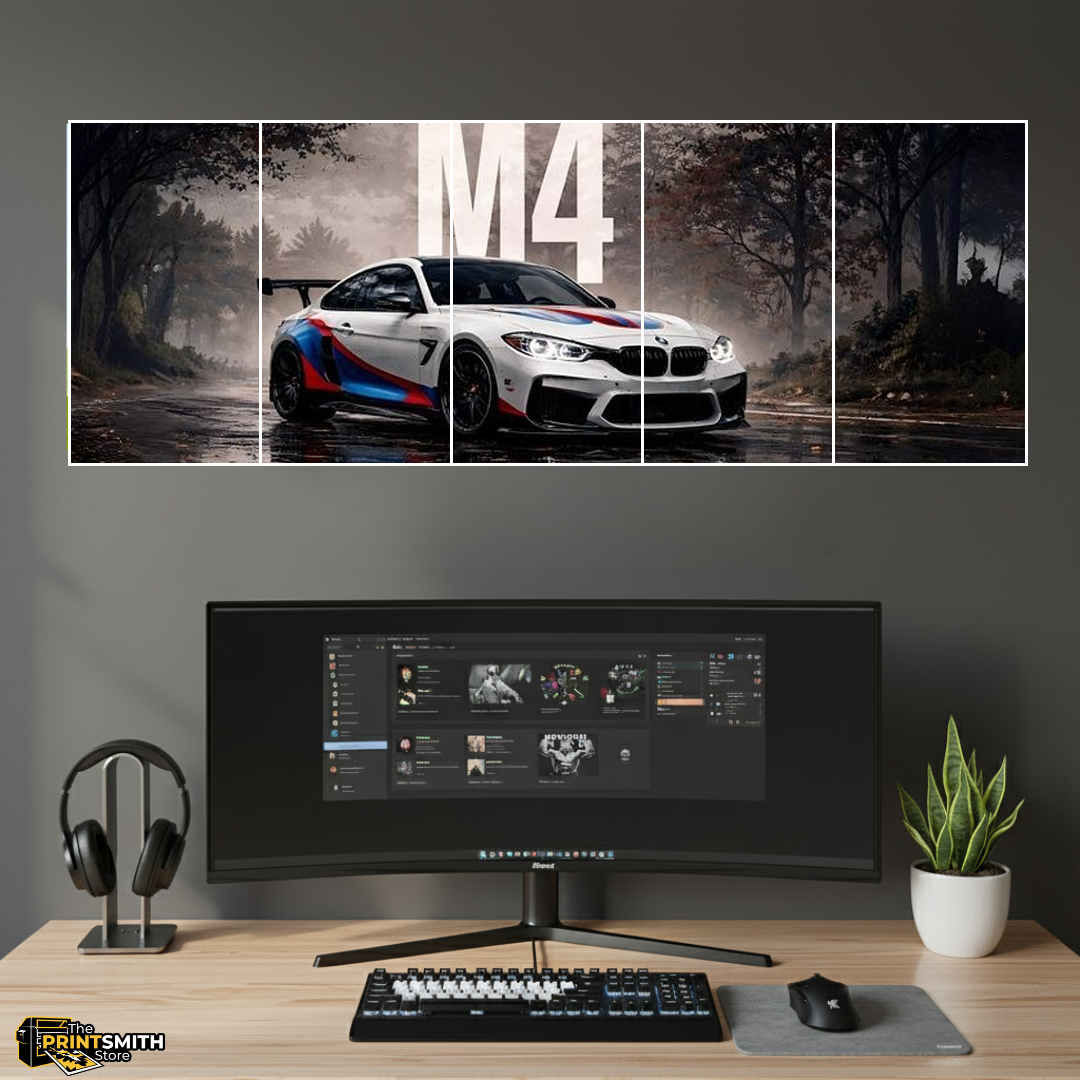 BMW M4 on a rainy road — 5-Piece Set view 2
