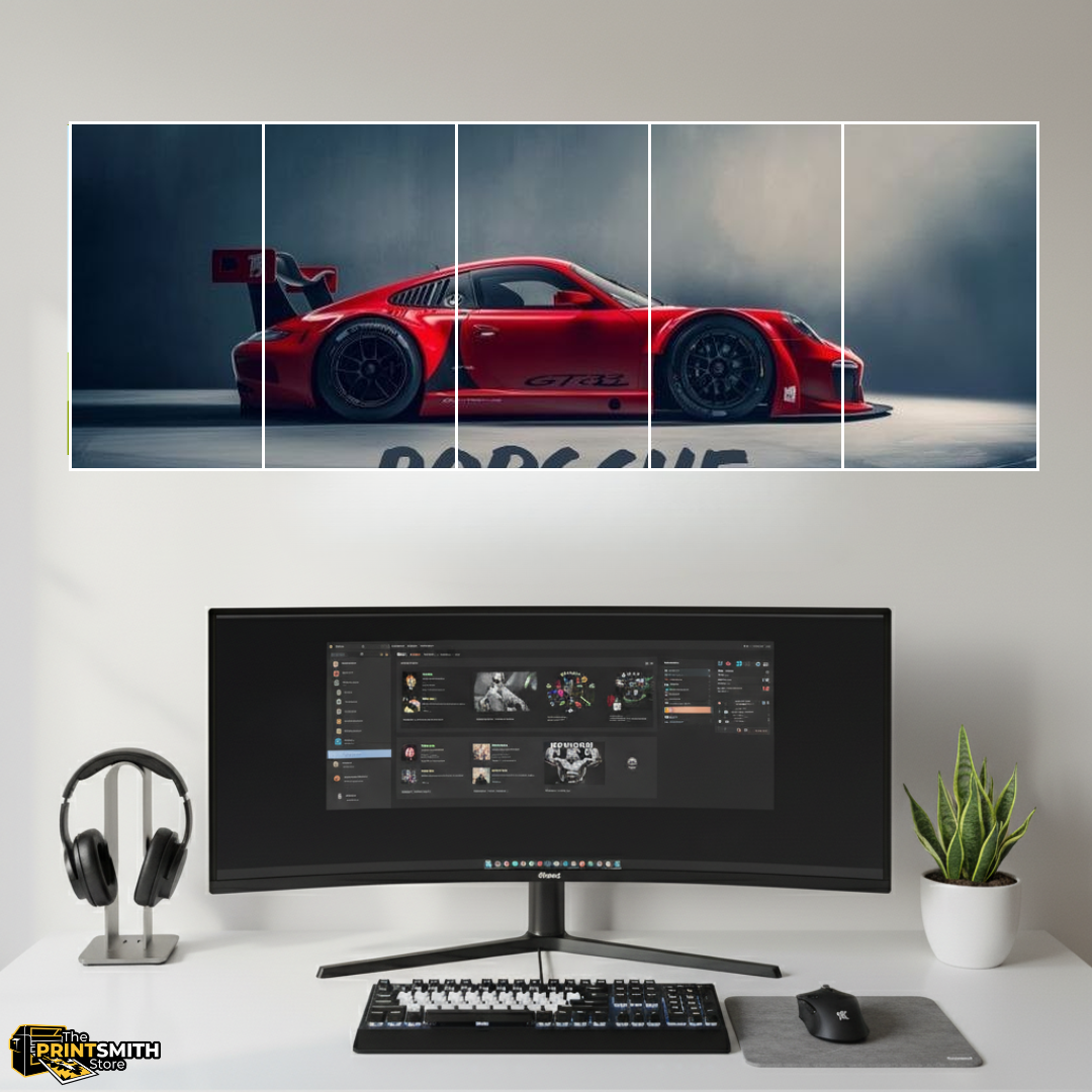 Red Porsche GT3 Racing — 5-Piece Set