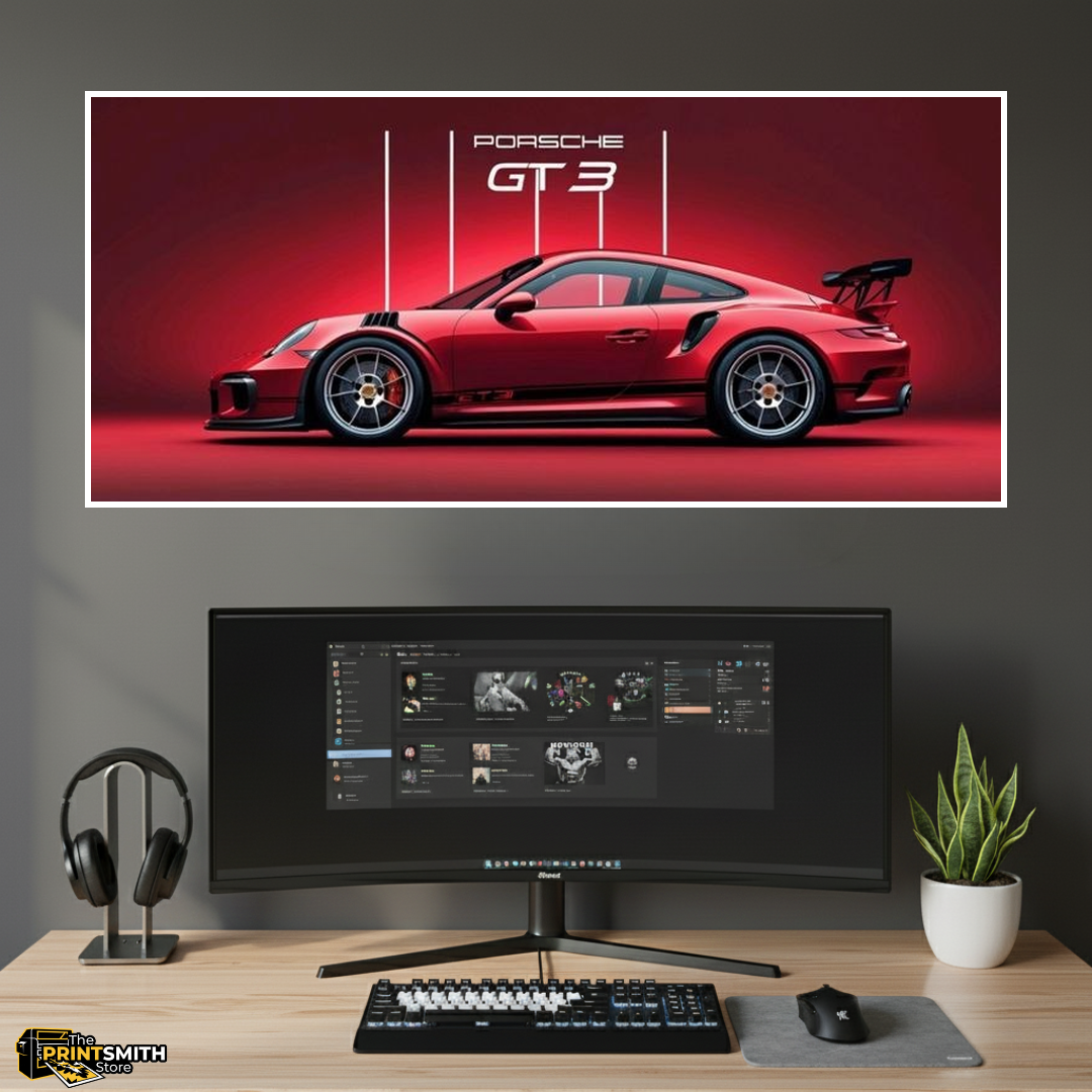 Porsche Gt3 Racing Red view 2